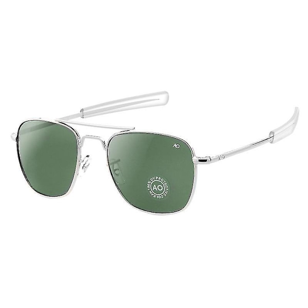 Flyverbriller til mænd og kvinder - Vintage Designer Amerikansk Hær Militær Optiske Solbriller De Sol Masculino rZA sliver-green