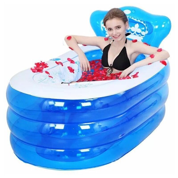 130 x 70 x 70 cm Sammenklappelig PVC Oppustelig Badekar til Voksne