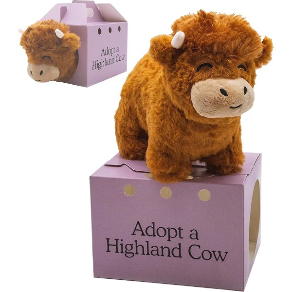Adopt a Highland Cow Legend Plysj Søte dyredukker Myk kosepute utstoppede leker for barn Voksne Bursdagsgaver