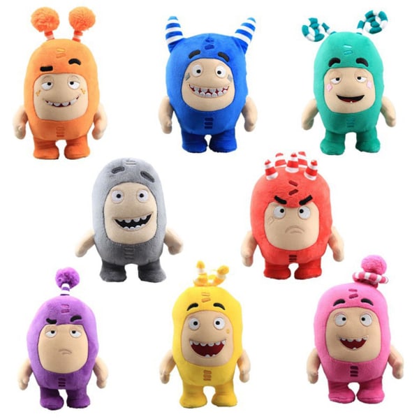 18cm Cartoon Oddbods Plysj Barn Leker Dukker Myk Søt Pogo Bobler Jeff Slick Leker, 100% NY Red