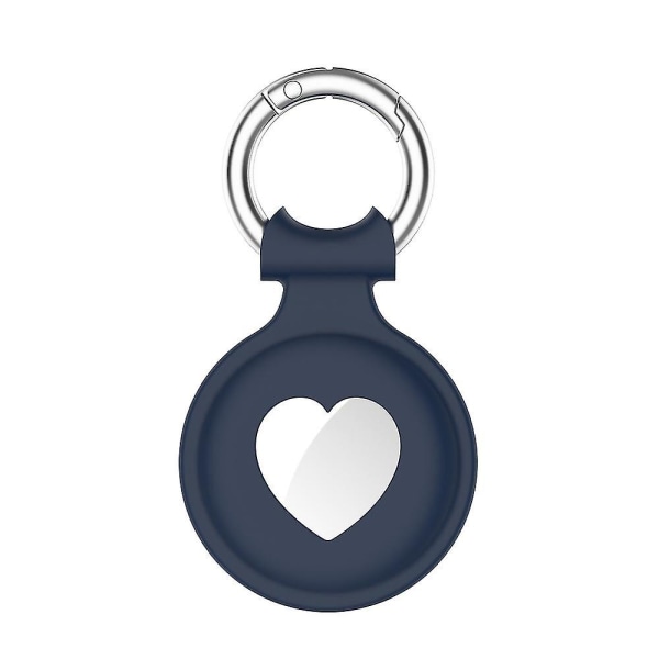 Applen AirTag-nahan nahkainen suojakotelo Air Tag -avaimenperän pidikkeelle, hihnalle ja kuorelle Navy Blue