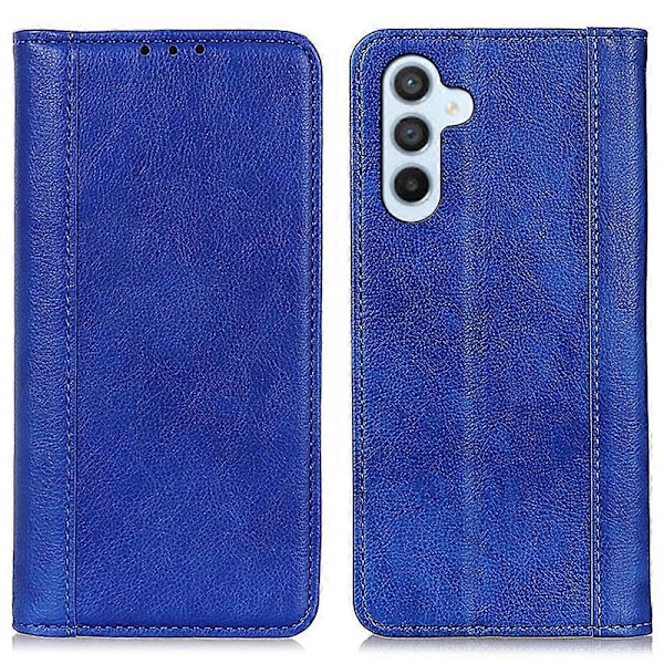 För Samsung Galaxy A36 5G Ställfodral Delat Läder Litchi Textur Plånboks Telefonfodral - Blå Blue