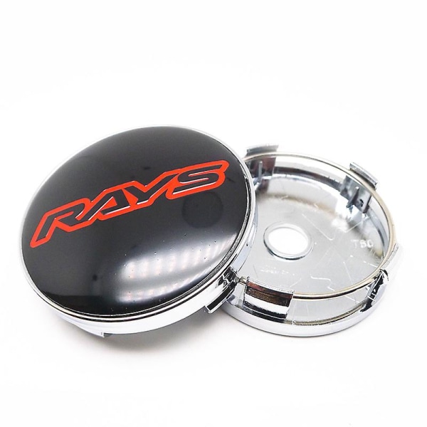 4 st/förpackning 60mm Rays Hjulnav Centrum Navkapsel Bilfälgar Dammskydd Navkapslar 56mm Emblem Auto Styling Tillbehör