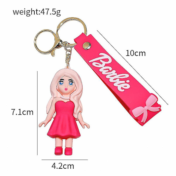 Barbie Nøglering Legetøj Pink Barbie Pige Kærlighed Hjerte Taske Vedhæng Pynt Bil Nøglering Tilbehør Gaver Girl