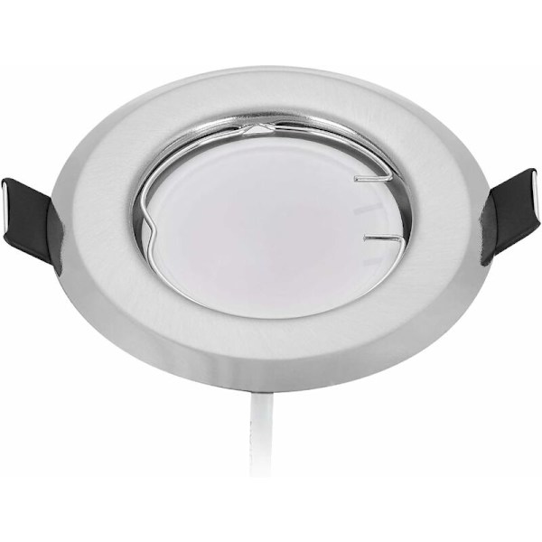 Sæt af 3 Ultra Flade Indbyggede LED-Spots med 3x5W Dæmpbar Pære 220V Spotmodul, Borring 55Mm, Dæmpbar, Varmt Hvidt 3000K, 120° Strålevinkel