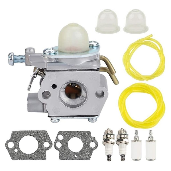 C1UH142 Karburator med brændstofledning Tune Up Kit til Homelite UT-085801 UT-21947 Craftsman 26CC Edger silver  yellow