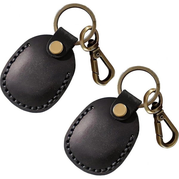 2 kpl Nahka AirTag Avaimenperä, AirTag-riipus AirTag-kotelo AirTag-pidike AirTag-avaimenperä AirTag-avaimenperän kotelopidike Black
