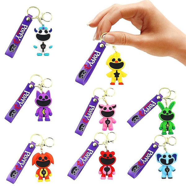 Smilende Critters CatNap DogDay Figurer PVC Tasker Hængende Vedhæng Nøgleringe Nøgleringe Fødselsdag Jul Gaver Yellow