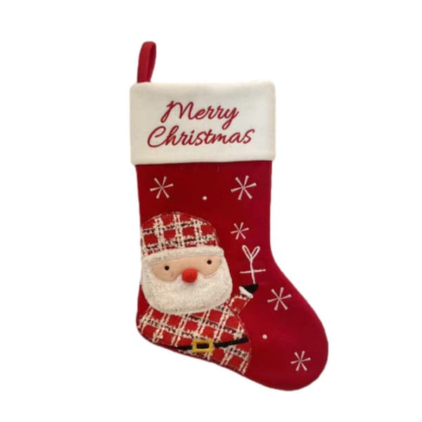 Julstrumpa presentpåse (enkelpack) - 40*20cm Jul dekorativ strumpa, julklappsförvaringsstrumpa