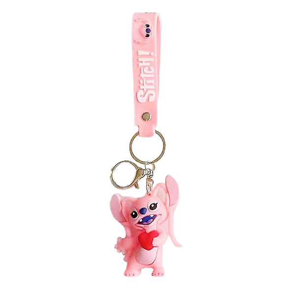 Lilo & Stitch Avaimenperä Piirretty söpö PVC-riipus Avaimenperä Rengas Laukun Tarvikkeet Viehätys Lapsille Pojille Tytöille Lahjat B