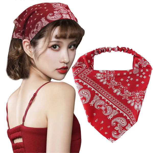 Trendy Blomstertrykk Pannebånd Elastisk Polyester Hårbånd Bandana Mote Styling Tilbehør for Daglig Bruk Hvit White