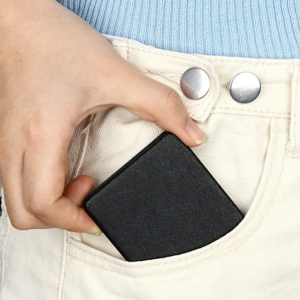 Kompakt spegel för män, kvinnor och flickor, svart resespegel, bärbar dubbelsidig spegel