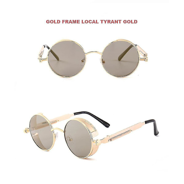 Vintage Polarisoivat Steampunk-Aurinkolasit Miehille Merkkisuunnittelu Pyöreät Uv400 Aurinkolasit Silver frame transparent sheet