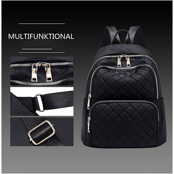 Ryggsäck Kvinnor Elegant Ryggsäckar Kvinnor Liten Ryggsäck Kvinnor Vattentät Mini Svart Ryggsäck