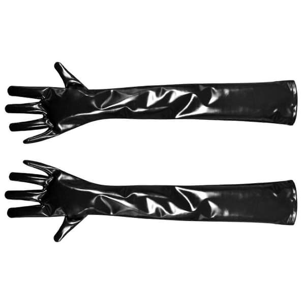 Lette PU-skinnhansker med forsterkede fingertupper, fleksibel bevegelse, Halloween-tilbehør for kveldsrollespill, blå M Blue