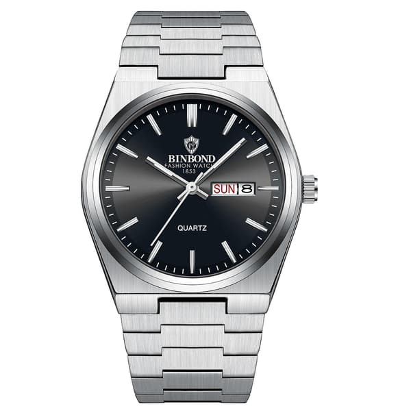 BINBOND B102 Quartz Ur Hvid Stål-Sort