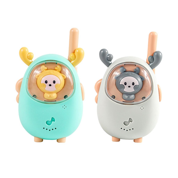 2x Walkie Talkie för Barn Bärbar Lätt att Använda Tvåvägs för Vandring Födelsedagspresenter 4-6 År Gamla Deer 7cmx5cmx12cm