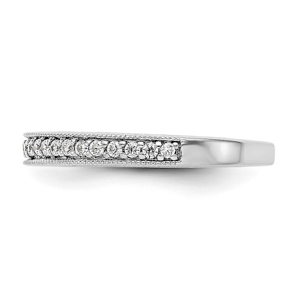 14k vitgulds vigselring med 1/4 karat diamanter, storlek 7,00, smycken för kvinnor - 2,3 gram, 0,25 dwt