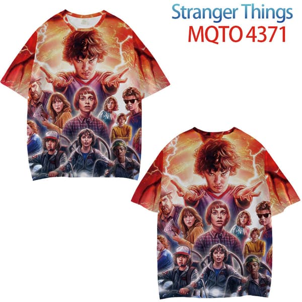 Stranger Things Trykket T-skjorte med korte ermer - Størrelse M - Stil 13