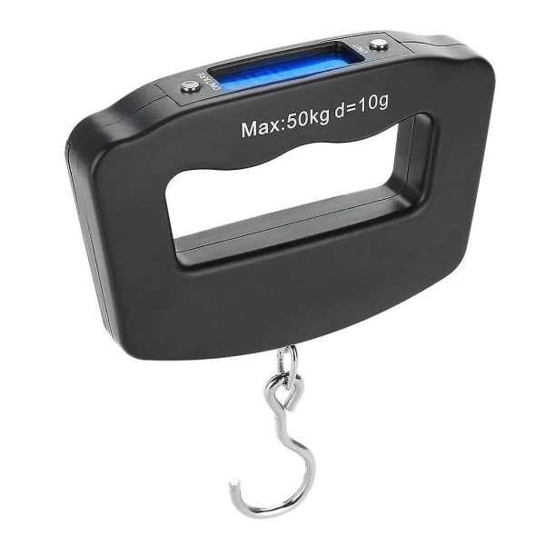 Mini bærbar digital krogskala med baggrundsbelyst blåt led-display