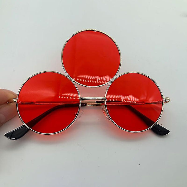 2023 Nye Tredje Øje Runde Solbriller Kvinder/Mænd Reflekterende Spejlet Sort Ferie Solbriller Tre Linser Briller Skygger Uv400 GBC NXJ red