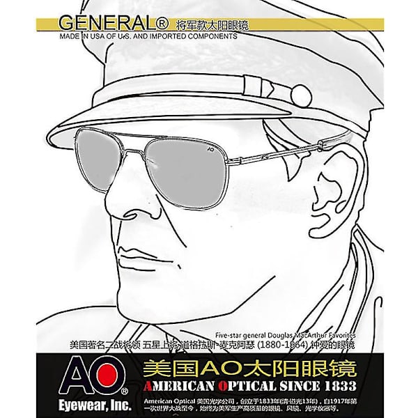 Flyverbriller til mænd og kvinder - Vintage Designer Amerikansk Hær Militær Optiske Solbriller De Sol Masculino rZA black-gray