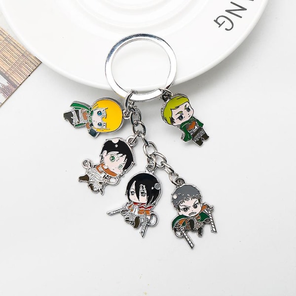 Attack On Titan Nyckelring Eren Jager Mikasa Ackerman Armin Levi Legering K Auburn