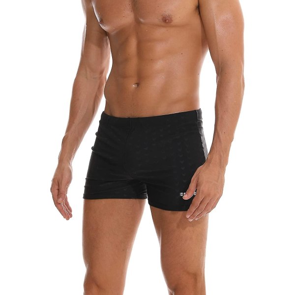 Miesten uimahousut Shorts Sport Boxer Uimapuku Irrotettavalla Pehmusteella Säädettävällä Kiristysnarulla Uimapuku Nopea Kuivuminen Klassinen Uimahousut Painetut Rantahousut A-black 1 with Removable Pad L