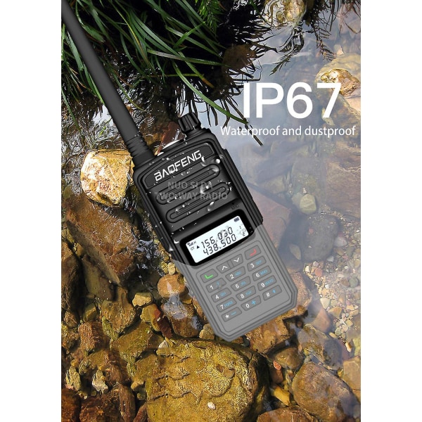 BaoFeng S5 plus Kraftig Walkie Talkie CB Radio Transceiver 5-25km Lang Rækkevidde Black