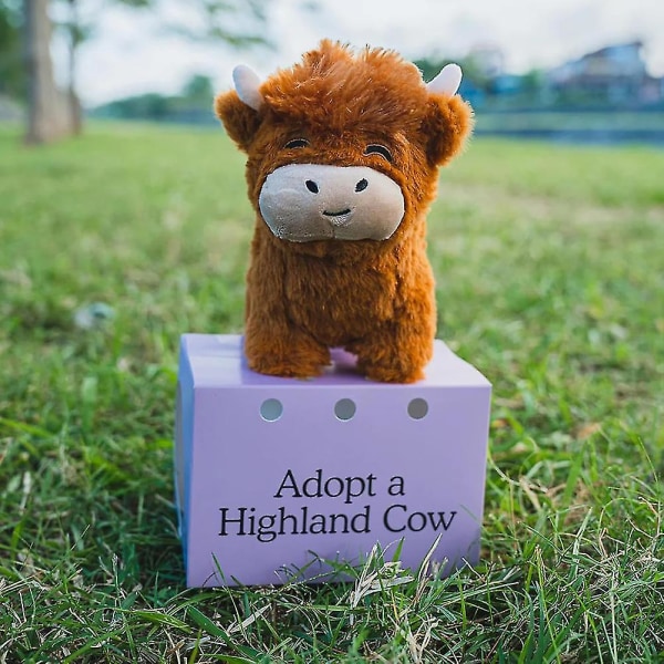 Adopt a Highland Cow Legend Plysj Søte dyredukker Myk kosepute utstoppede leker for barn Voksne Bursdagsgaver