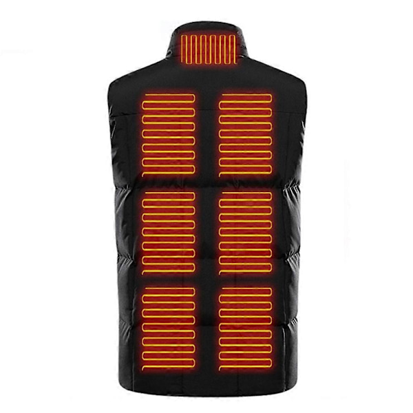Smart Oppvarmet Vinter Termisk Vest Tykkere Hettegenser Varmevest for Menn Kvinner (uten Power Bank), Sin Grey 4XL