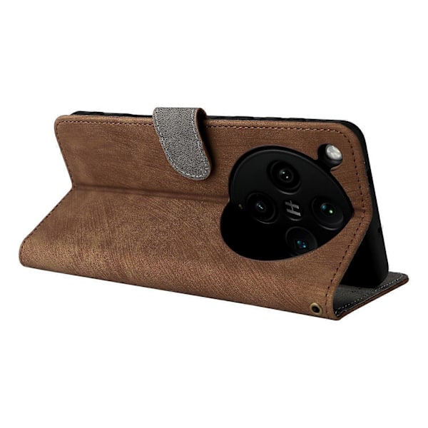Til Oppo Find X8 Pro 5G Wallet Case RFID-blokering PU Læder Cover Stativ Visning - Brun Brown