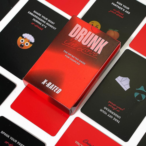 Drunk In Love -korttipeli Drunk Pack, jossa 50 korttia aikuisille Seksikäs pelikorttisettit pariskunnalle Postin juomakortti Drunk in Love