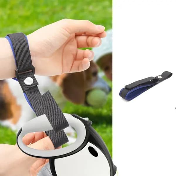 Infällbart koppel med handledsrem för säkra och bekväma hundpromenader Blå Blå