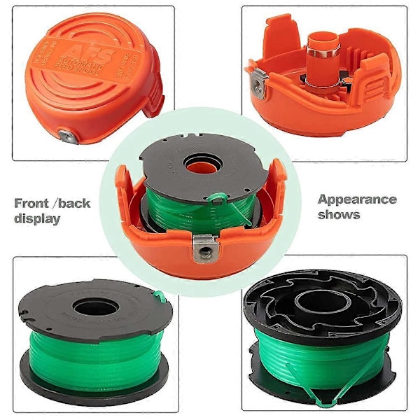 1 Spolkåpa + 3 Ersättningsspolar för Black &amp; Decker GH3000 / GH3000R / LST540 / LST540B L 1 Spool Cap + 1 Replacement Sp