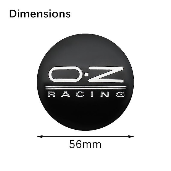 4st 56 mm 60 mm Oz Racing Car Wheel Center Cap Auto Fälg Refit Cover Sticker Car Styling Tillbehör