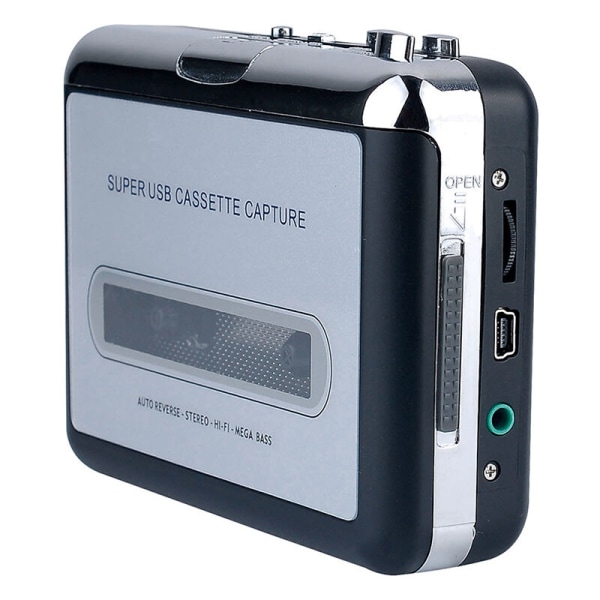Kassetteafspiller - Bærbar kassetteafspiller til at optage MP3-lydmusik - Kompatibel med bærbare computere