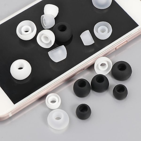 6 Par Bløde Ørepropper Ørepropper Øretelefoner Tips Udskiftning Til In-Ear Hovedtelefoner White