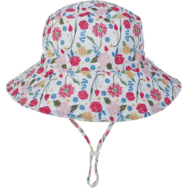 Barnhatt Justerbar Solhatt Andningsbar Strandhatt För Pojkar Flickor_ll Rose 2-6 Years