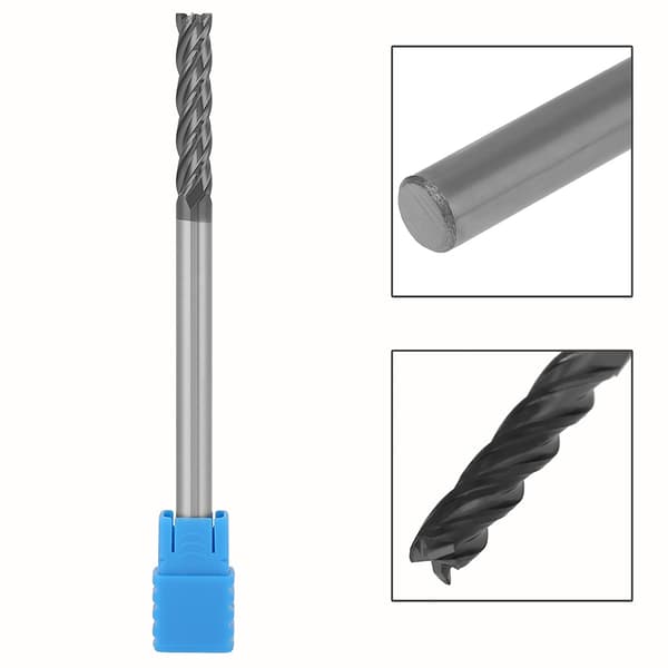 1 stk. HRC45 Wolframkarbid 4-Fløyte Endefres CNC Fresekutter 6mm Diameter x 100mm Lengde