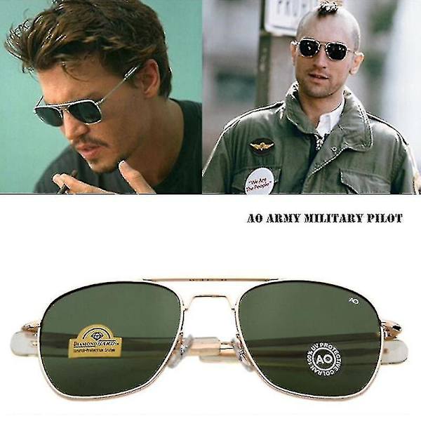 Flyvebriller til mænd og kvinder 2023 Vintage Brand Designer Amerikansk Hær Militær Optisk Ao Solbriller Oculos De Sol Masculino Junmai sliver-gray