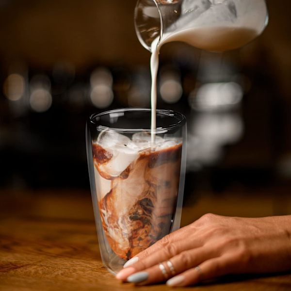 Dubbelväggig vattenkopp, 450ml vattenkopp, latte macchiato-kopp, hög kopp