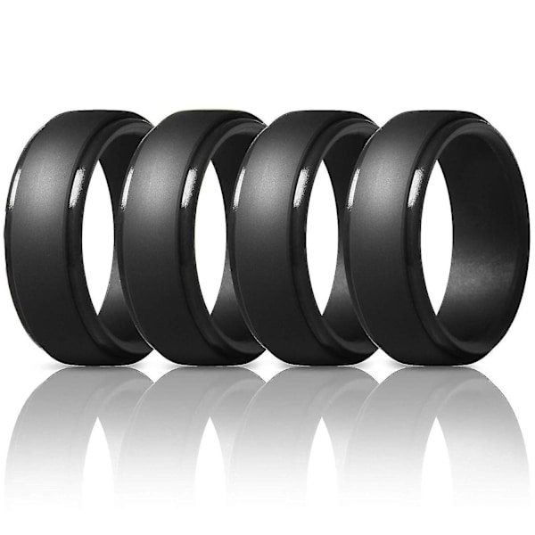 2x 8mm Män Silic Ringar Kvinnor Gummi Vigselring Spo
