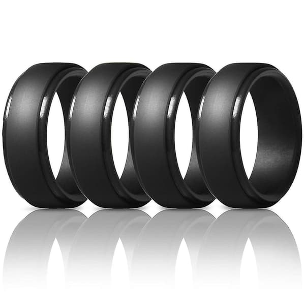 2x 8mm Mænd Silic Ringe Kvinder Gummi Bryllupsring Spo