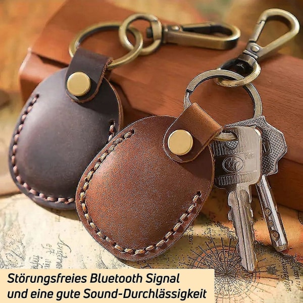 2 kpl Nahka AirTag Avaimenperä, AirTag-riipus AirTag-kotelo AirTag-pidike AirTag-avaimenperä AirTag-avaimenperän kotelopidike Brown