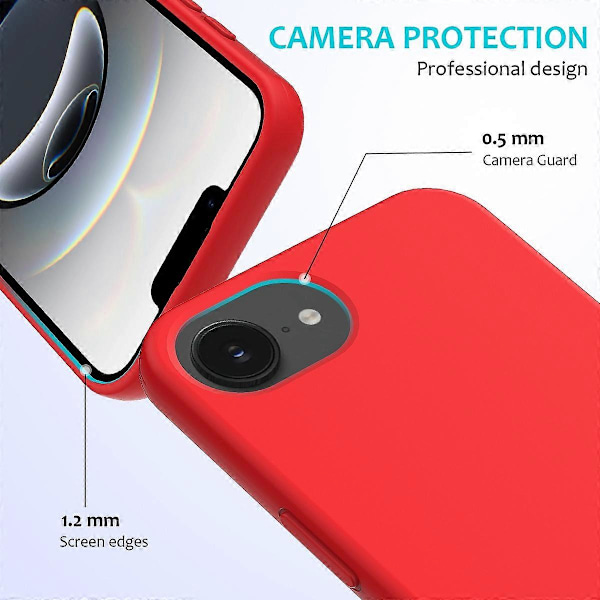 Til iPhone 16e Cover Stødsikkert Flydende Silikone Blødt For Bagside Telefon Cover - Rød Red