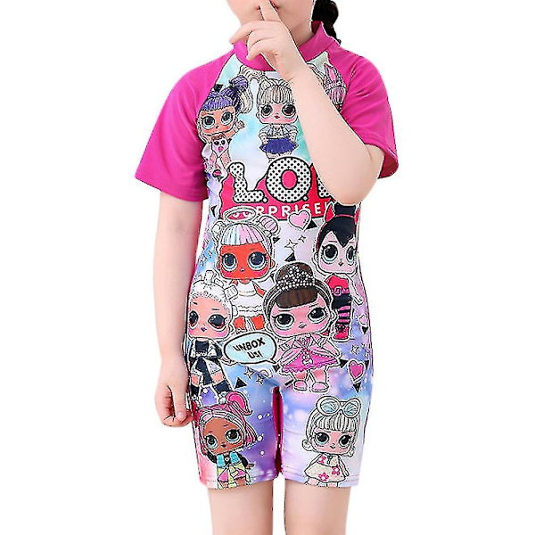 Barnflickor Badkläder Barbie Sofia Sjöjungfru En-delad Jumpsuit Strandkläder L.O.L. Surprise 4-6 Years