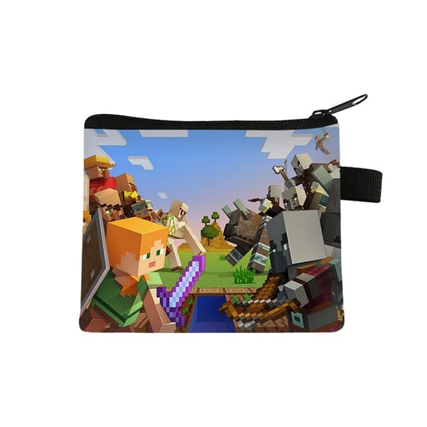 Minecraft Mini Myntpung — Bærbar Kortholder i Polyester for Studenter 13.5*11cm.31