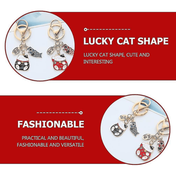 Lucky Cat Keychain: Japanese Beckoning Cat Keyring Fengshui For Tune