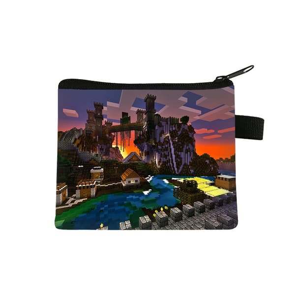 Minecraft Mini Myntpung — Bærbar Polyester Kortholder for Studenter 13.5*11cm.23